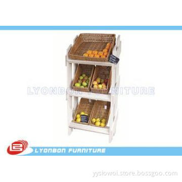 3 Tiers Fruit Wooden Display Stands MDF White Painted For S